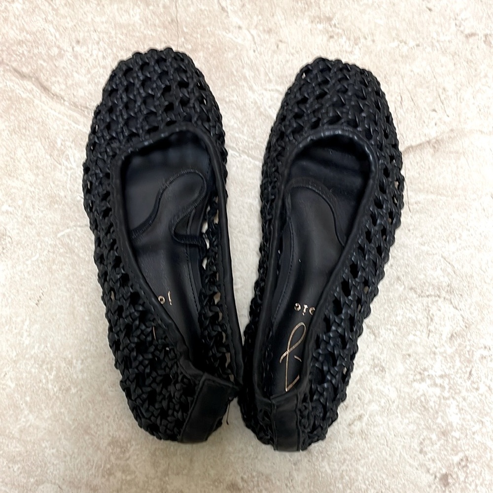 Joie Black Woven Ballet Flats